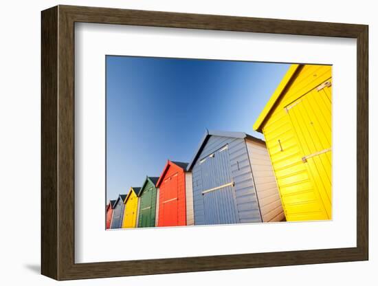 Colourful beach huts, Dawlish Warren, South Devon, UK-Ross Hoddinott-Framed Photographic Print