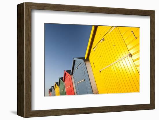 Colourful beach huts, Dawlish Warren, South Devon, UK-Ross Hoddinott-Framed Photographic Print