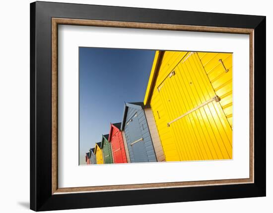 Colourful beach huts, Dawlish Warren, South Devon, UK-Ross Hoddinott-Framed Photographic Print