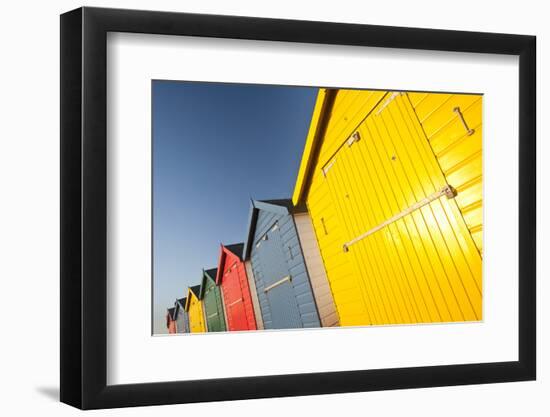 Colourful beach huts, Dawlish Warren, South Devon, UK-Ross Hoddinott-Framed Photographic Print