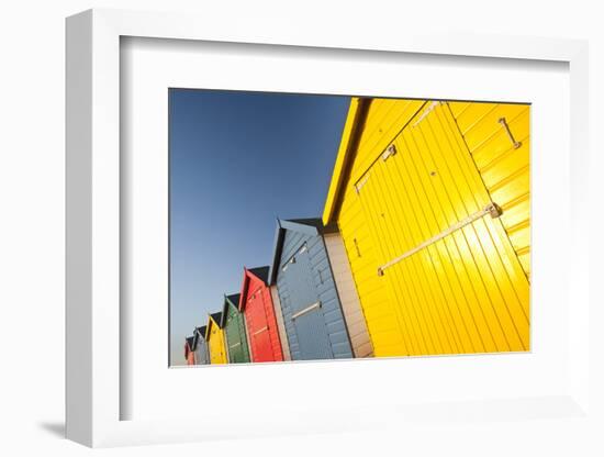 Colourful beach huts, Dawlish Warren, South Devon, UK-Ross Hoddinott-Framed Photographic Print