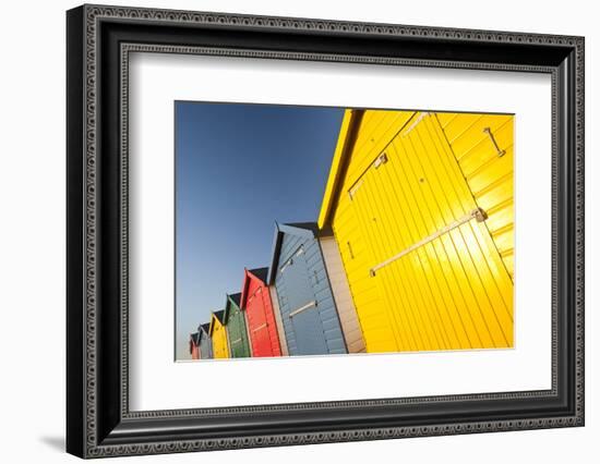 Colourful beach huts, Dawlish Warren, South Devon, UK-Ross Hoddinott-Framed Photographic Print