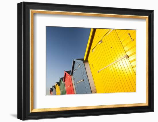 Colourful beach huts, Dawlish Warren, South Devon, UK-Ross Hoddinott-Framed Photographic Print