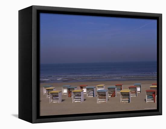 Colourful Beach Huts, Noordwijk, Katwijk, Holland-I Vanderharst-Framed Premier Image Canvas