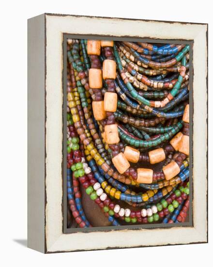 Colourful Beads Worn by a Woman of the Galeb Tribe, Lower Omo Valley, Ethiopia-Gavin Hellier-Framed Premier Image Canvas