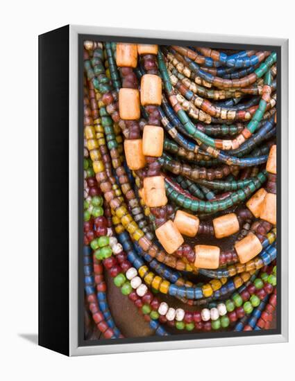 Colourful Beads Worn by a Woman of the Galeb Tribe, Lower Omo Valley, Ethiopia-Gavin Hellier-Framed Premier Image Canvas