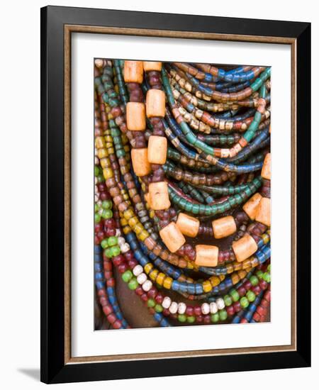 Colourful Beads Worn by a Woman of the Galeb Tribe, Lower Omo Valley, Ethiopia-Gavin Hellier-Framed Photographic Print