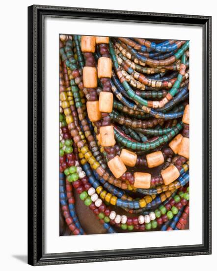 Colourful Beads Worn by a Woman of the Galeb Tribe, Lower Omo Valley, Ethiopia-Gavin Hellier-Framed Photographic Print