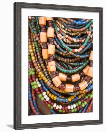 Colourful Beads Worn by a Woman of the Galeb Tribe, Lower Omo Valley, Ethiopia-Gavin Hellier-Framed Photographic Print