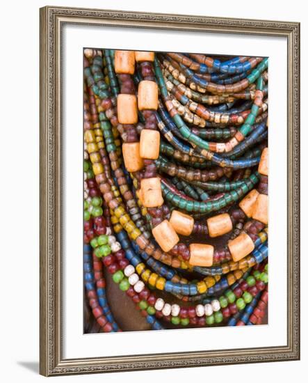 Colourful Beads Worn by a Woman of the Galeb Tribe, Lower Omo Valley, Ethiopia-Gavin Hellier-Framed Photographic Print