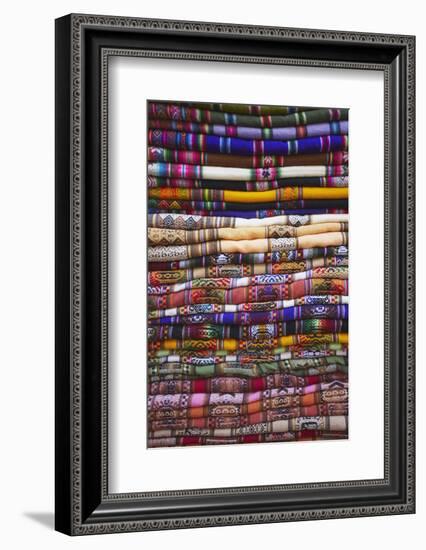 Colourful Blankets in Witches' Market, La Paz, Bolivia, South America-Ian Trower-Framed Photographic Print