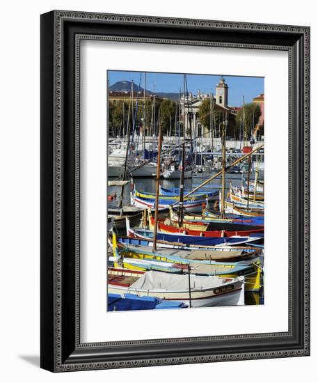 Colourful Boats in Port Lympia, Quartier Du Port, Nice, Alpes Maritimes, Provence, Cote D'Azur, Fre-Peter Richardson-Framed Premium Photographic Print
