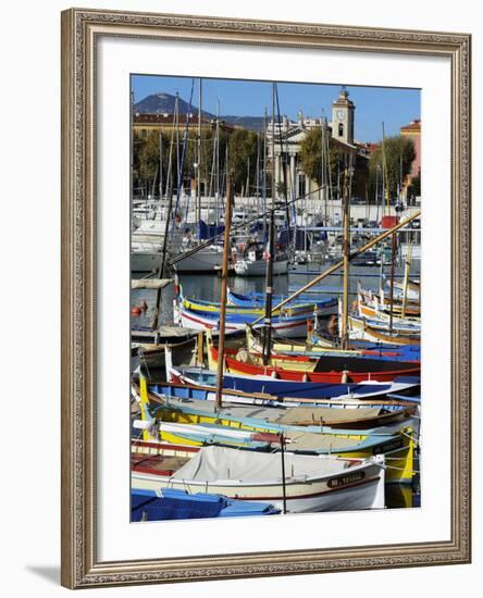 Colourful Boats in Port Lympia, Quartier Du Port, Nice, Alpes Maritimes, Provence, Cote D'Azur, Fre-Peter Richardson-Framed Photographic Print