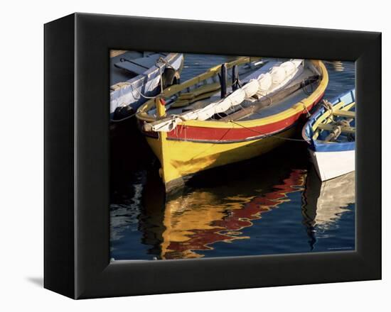 Colourful Boats Reflected in the Water of the Harbour, Sete, Herault, Languedoc-Roussillon, France-Ruth Tomlinson-Framed Premier Image Canvas