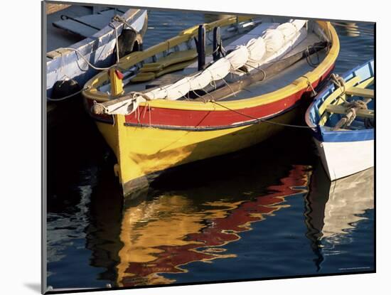 Colourful Boats Reflected in the Water of the Harbour, Sete, Herault, Languedoc-Roussillon, France-Ruth Tomlinson-Mounted Photographic Print