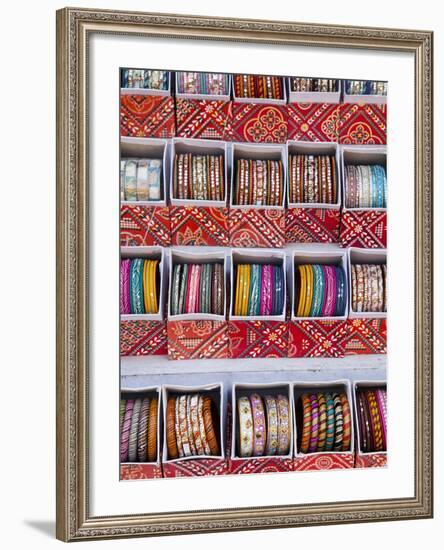 Colourful Braclets for Sale in a Shop in Jaipur, Rajasthan, India-Gavin Hellier-Framed Photographic Print