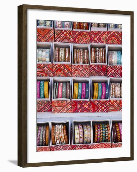 Colourful Braclets for Sale in a Shop in Jaipur, Rajasthan, India-Gavin Hellier-Framed Photographic Print