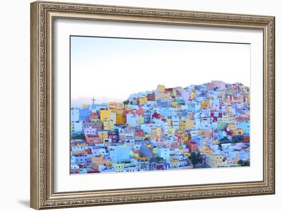 Colourful buildings in the San Juan District, Las Palmas de Canary Islands, Spain-Neil Farrin-Framed Photographic Print