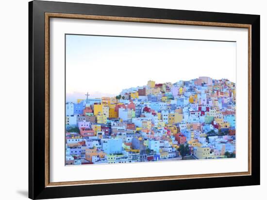 Colourful buildings in the San Juan District, Las Palmas de Canary Islands, Spain-Neil Farrin-Framed Photographic Print