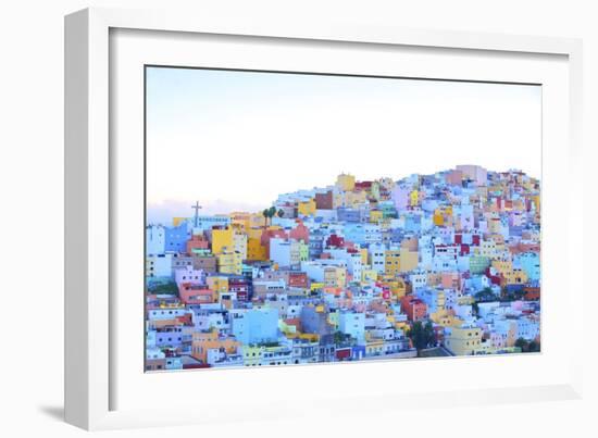 Colourful buildings in the San Juan District, Las Palmas de Canary Islands, Spain-Neil Farrin-Framed Photographic Print