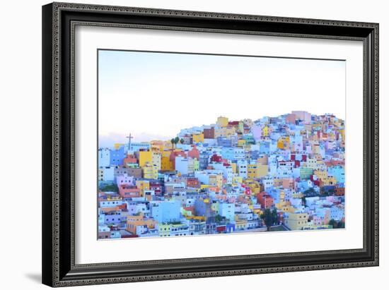 Colourful buildings in the San Juan District, Las Palmas de Canary Islands, Spain-Neil Farrin-Framed Photographic Print