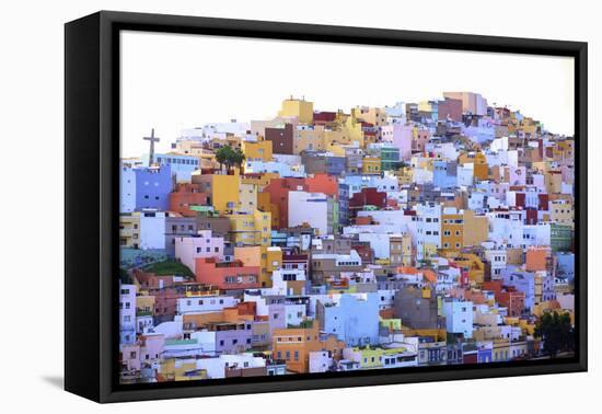 Colourful Buildings in the San Juan District, Las Palmas de Gran Canaria, Gran Canaria, Canary Isla-Neil Farrin-Framed Premier Image Canvas