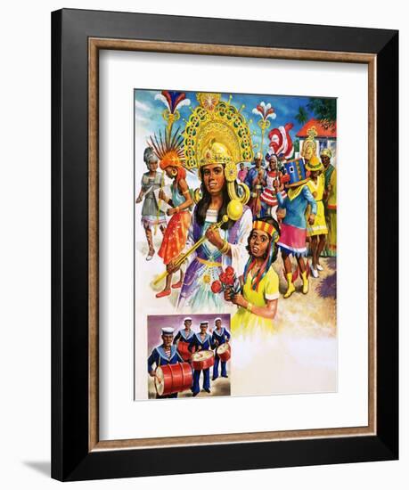 Colourful Carnival in Trinidad-null-Framed Giclee Print