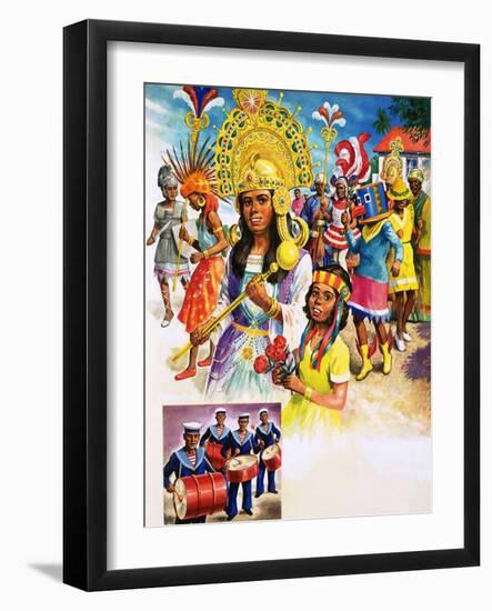 Colourful Carnival in Trinidad-null-Framed Giclee Print