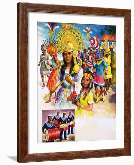 Colourful Carnival in Trinidad-null-Framed Giclee Print