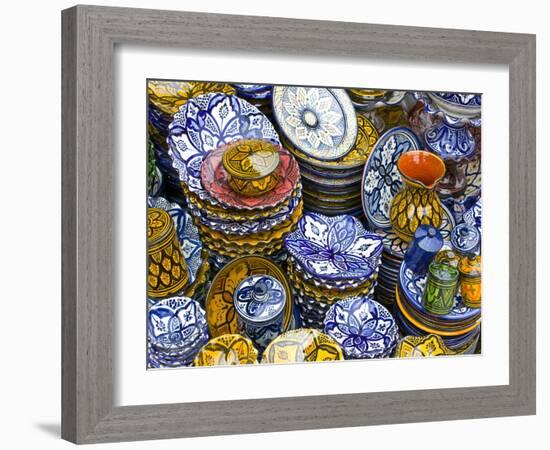 Colourful Ceramics For Sale, Safi, Morocco, North Africa, Africa-Michael Runkel-Framed Photographic Print