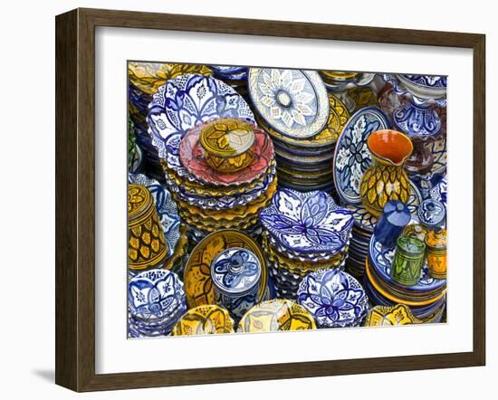 Colourful Ceramics For Sale, Safi, Morocco, North Africa, Africa-Michael Runkel-Framed Photographic Print