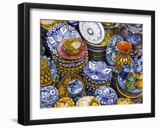 Colourful Ceramics For Sale, Safi, Morocco, North Africa, Africa-Michael Runkel-Framed Photographic Print