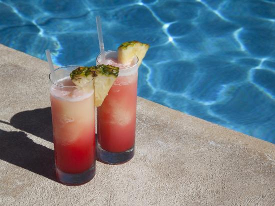 Colourful Cocktails By The Pool Punta Cana Dominican Republic West