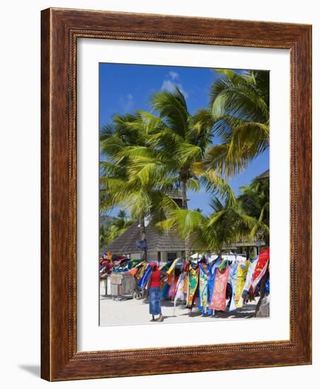 Colourful Designs for Sale Along Jolly Beach, Antigua, Leeward Islands, West Indies, Caribbean-Gavin Hellier-Framed Photographic Print