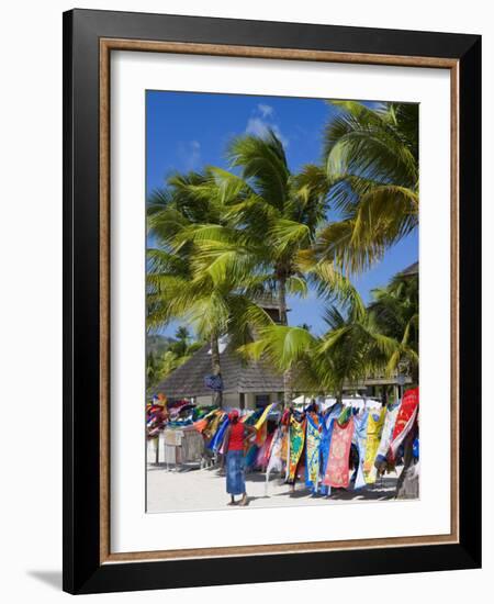 Colourful Designs for Sale Along Jolly Beach, Antigua, Leeward Islands, West Indies, Caribbean-Gavin Hellier-Framed Photographic Print