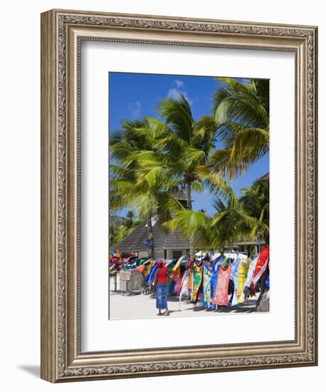 Colourful Designs for Sale Along Jolly Beach, Antigua, Leeward Islands, West Indies, Caribbean-Gavin Hellier-Framed Photographic Print