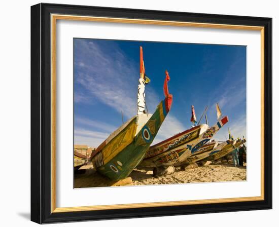 Colourful Fishing Boats at the Fishing Habour, Nouakchott, Mauritania, Africa-Michael Runkel-Framed Photographic Print