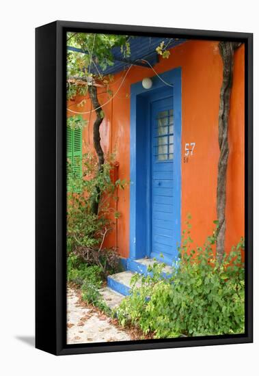 Colourful House, Assos, Kefalonia, Greece-Peter Thompson-Framed Premier Image Canvas