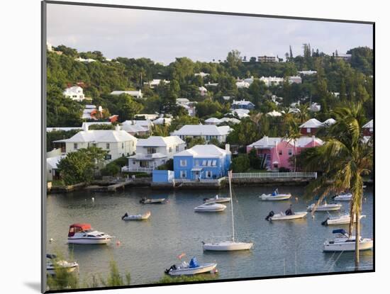 Colourful Houses and Boats, Hamilton Harbour, Hamilton, Bermuda-Gavin Hellier-Mounted Photographic Print