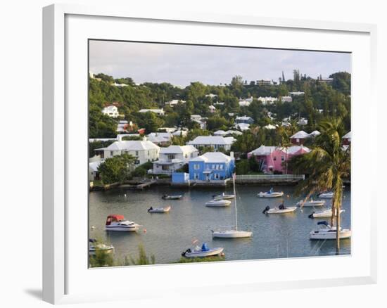 Colourful Houses and Boats, Hamilton Harbour, Hamilton, Bermuda-Gavin Hellier-Framed Photographic Print
