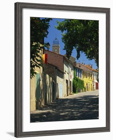 Colourful Houses and Church, Puyloubier, Near Aix-En-Provence, Bouches-Du-Rhone, Provence, France-Tomlinson Ruth-Framed Photographic Print