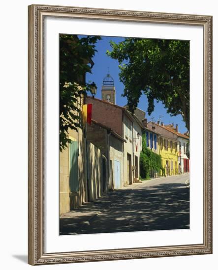 Colourful Houses and Church, Puyloubier, Near Aix-En-Provence, Bouches-Du-Rhone, Provence, France-Tomlinson Ruth-Framed Photographic Print