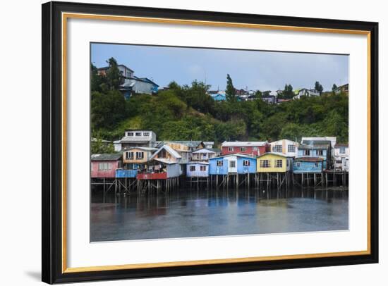 Colourful Houses in Castro, Chiloe, Chile, South America-Michael Runkel-Framed Photographic Print