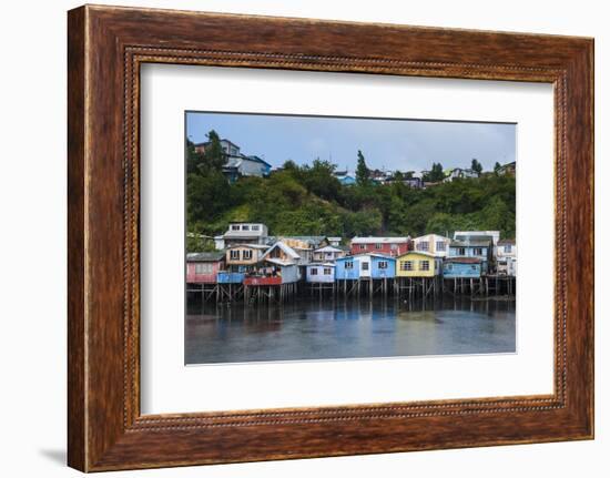 Colourful Houses in Castro, Chiloe, Chile, South America-Michael Runkel-Framed Photographic Print