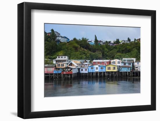 Colourful Houses in Castro, Chiloe, Chile, South America-Michael Runkel-Framed Photographic Print