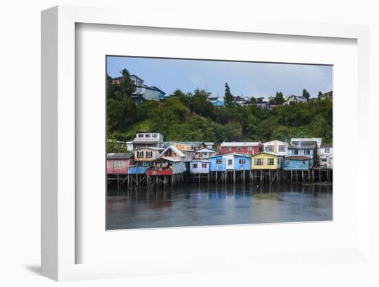 Colourful Houses in Castro, Chiloe, Chile, South America-Michael Runkel-Framed Photographic Print