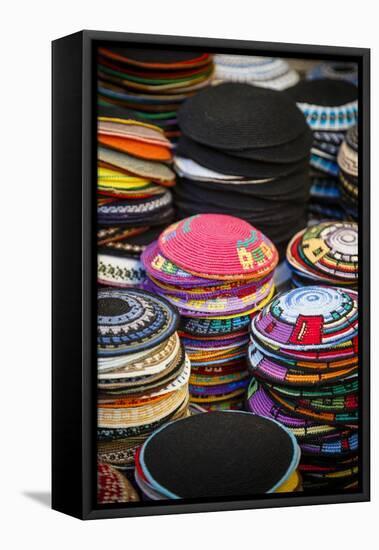 Colourful Kipas, Jerusalem, Israel, Middle East-Yadid Levy-Framed Premier Image Canvas