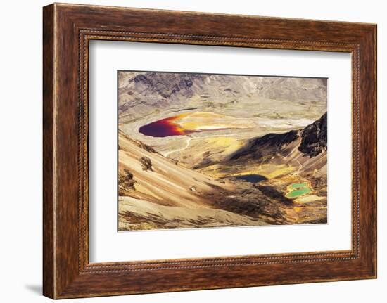 Colourful lakes below the peak of Chacaltaya, Andes, Bolivia. October 2015.-Ashley Cooper-Framed Photographic Print