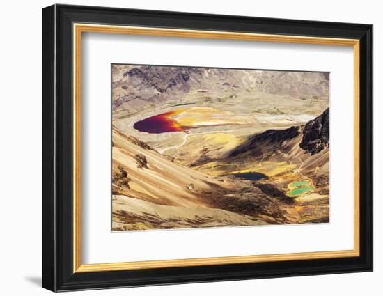 Colourful lakes below the peak of Chacaltaya, Andes, Bolivia. October 2015.-Ashley Cooper-Framed Photographic Print