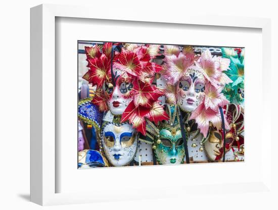 Colourful masks of the Carnival of Venice, famous festival worldwide, Venice, Veneto, Italy, Europe-Roberto Moiola-Framed Photographic Print